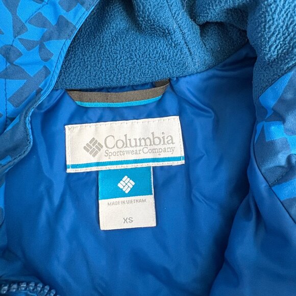 Columbia Boys Size XS 6/7  Winter Coat Blue Full Zip & Snaps Hooded Jacket - Picture 2 of 8